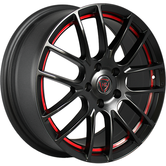фото диска NZ R14 ET43 DIA60,1 PCD:4/100 черный матовый с красной полосой по ободу внутри