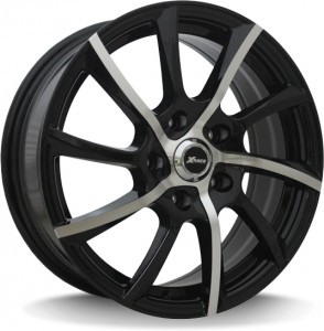 фото диска X-RACE R16 ET45 DIA60,1 PCD:5/114,3 черный глянцевый с полировкой