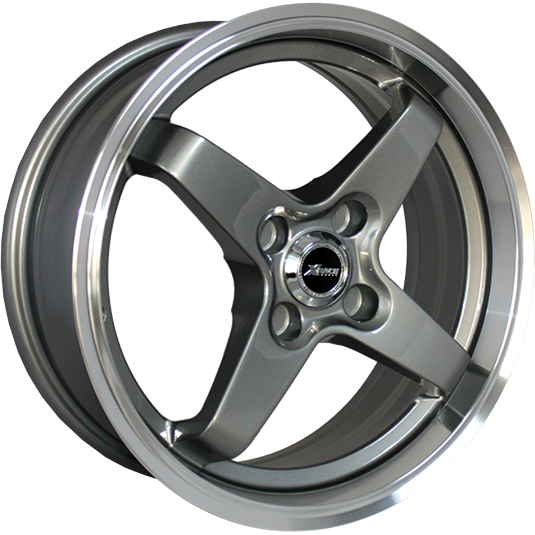 фото диска X-RACE R16 ET35 DIA58,6 PCD:4/98 насыщенный темно-серый с полированным ободом