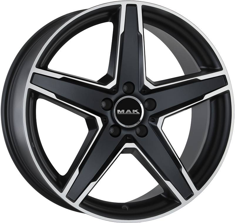 фото диска MAK R19 ET45 DIA66,6 PCD:5/112 Чёрный матовый с полированной лицевой частью