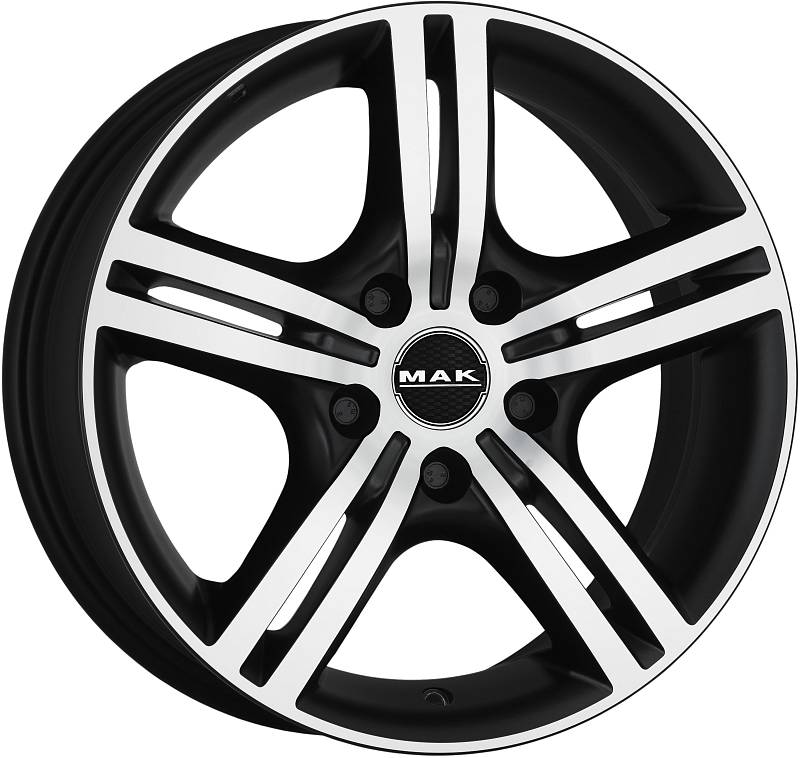фото диска MAK R17 ET40 DIA76 PCD:5/114,3 Чёрный матовый с полированной лицевой частью